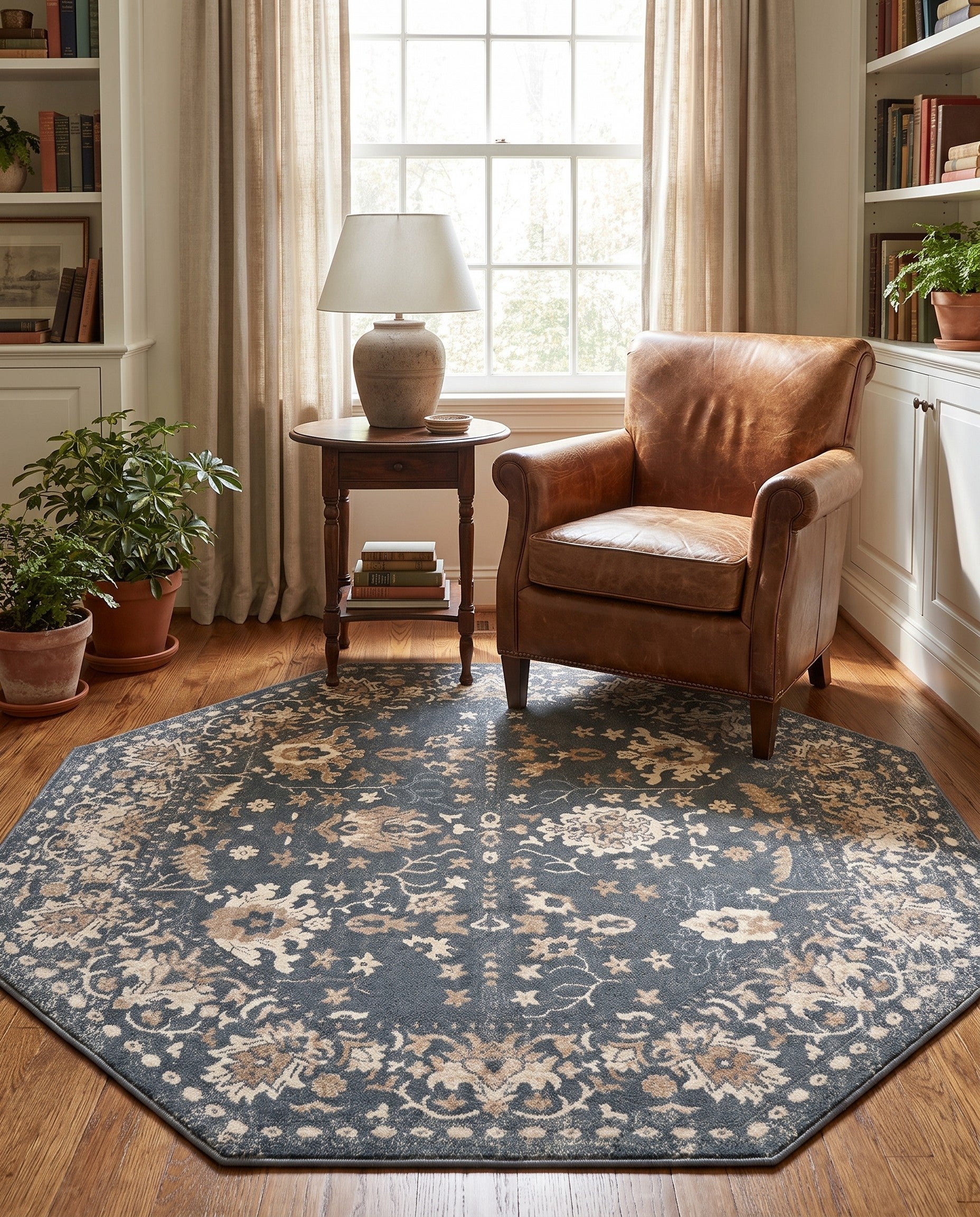 Blue Oregon Octagon Rug
