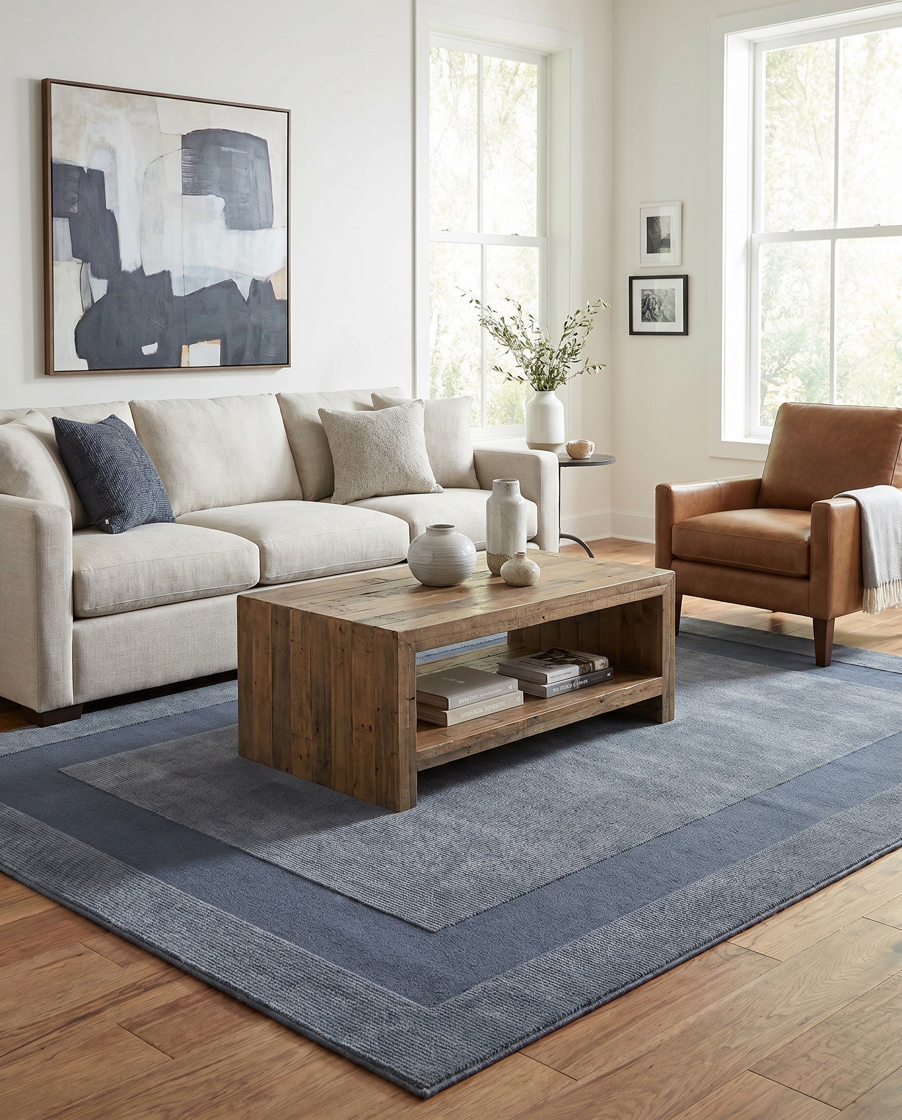 Slate Blue Textura Designer Rug