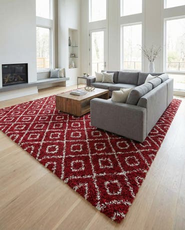  10' 8 x 14' Lattice Shag Rug