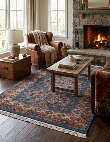 4' 2 x 6' 1 Hand Knotted Kazak Oriental Wool Rug