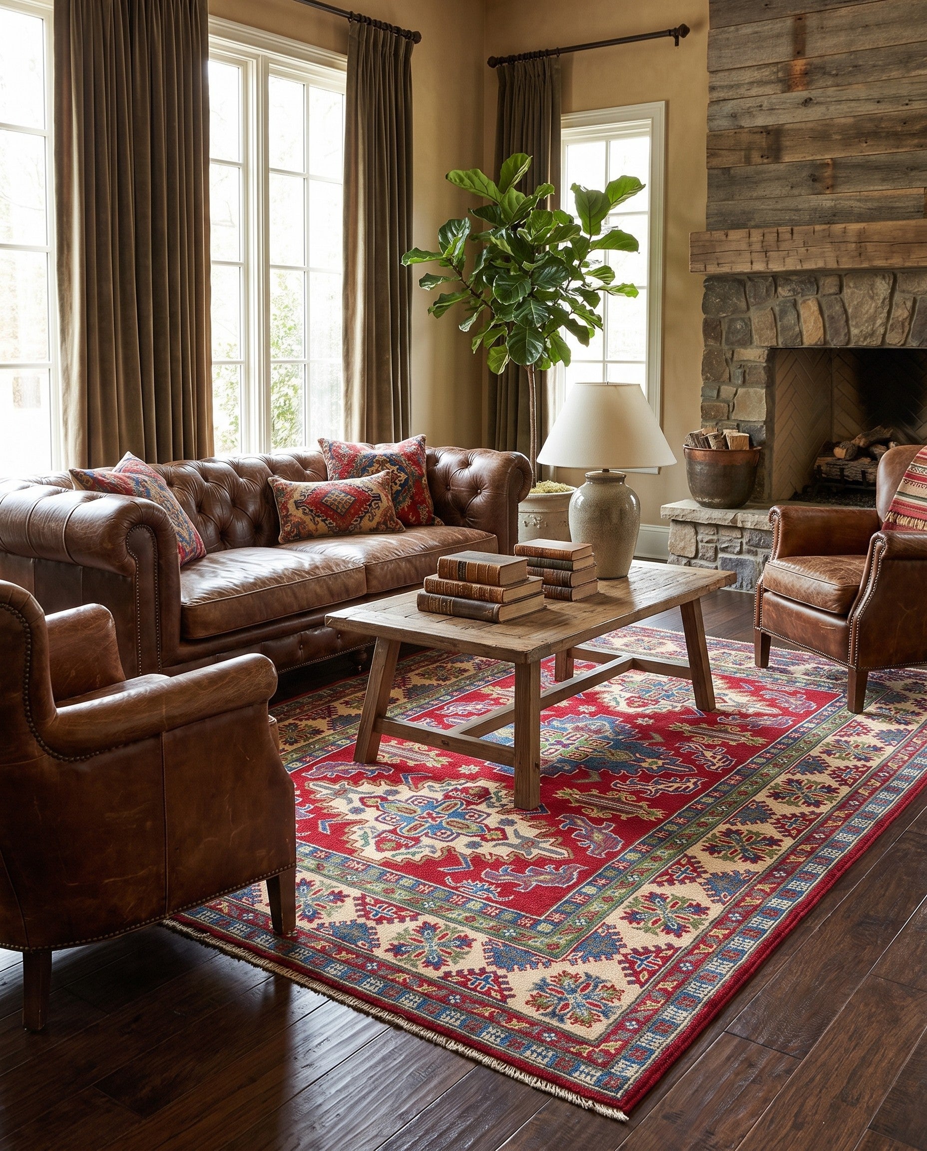 150cm x 215cm Hand Knotted Kazak Rug