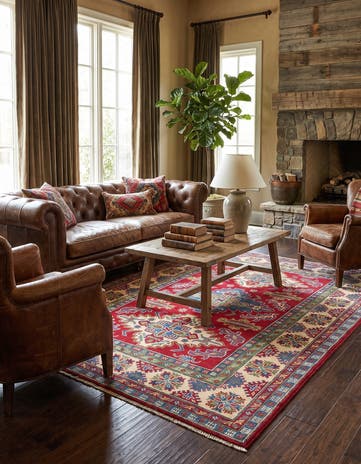 4' 10 x 7' Hand Knotted Kazak Rug