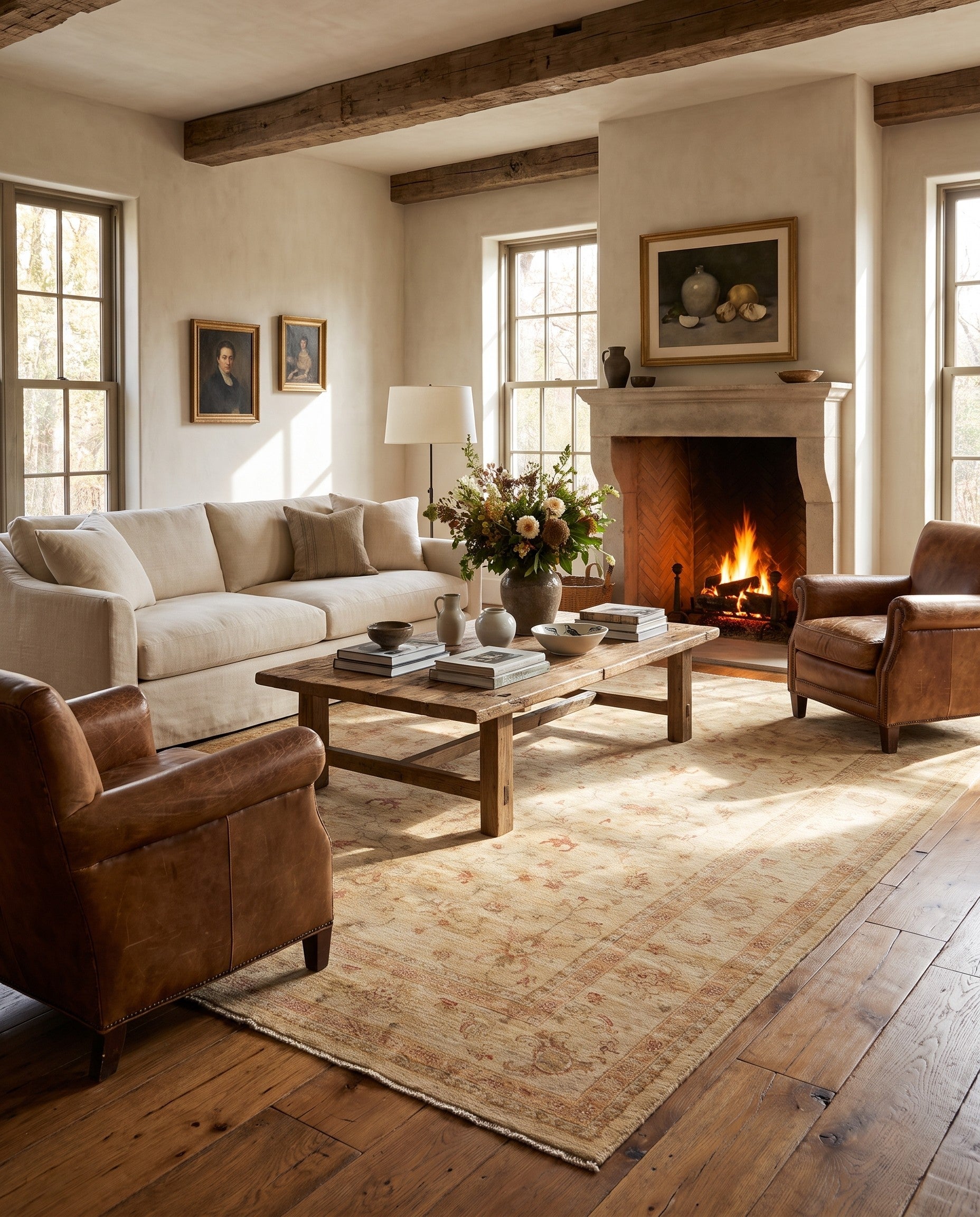 6' 9 x 8' 11 Hand Knotted Ziegler Rug