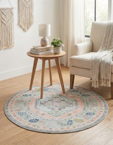 Pink Whitney Round Rug