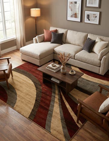 Beige Cafe Square Rug