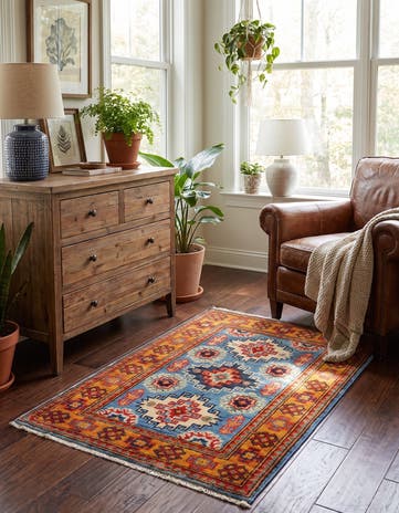 2' x 2' 11 Hand Knotted Kazak Rug