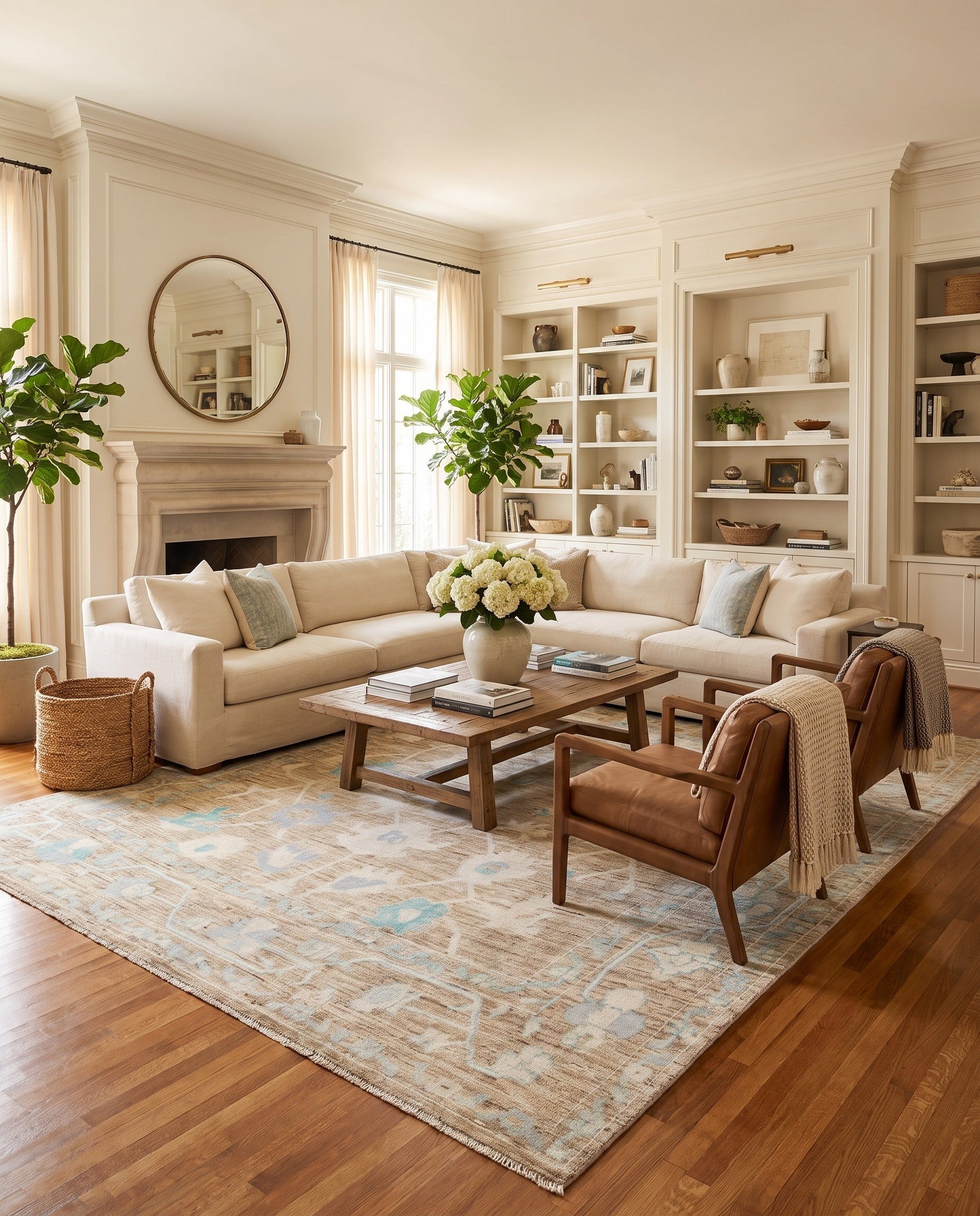 10' 2 x 14' 2 Hand Knotted Oushak Wool Rug