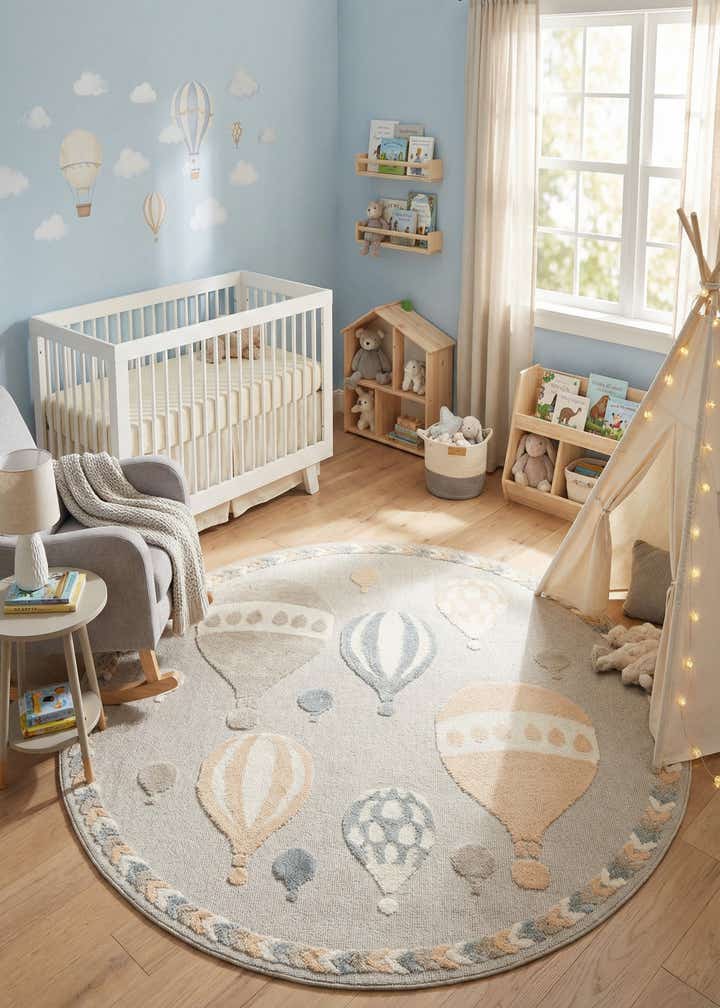 7' x 7' Whimsy Kids Round Rug