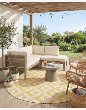 6' 7 x 6' 7 Easy-Clean Jill Zarin Napa Indoor / Outdoor Round Rug
