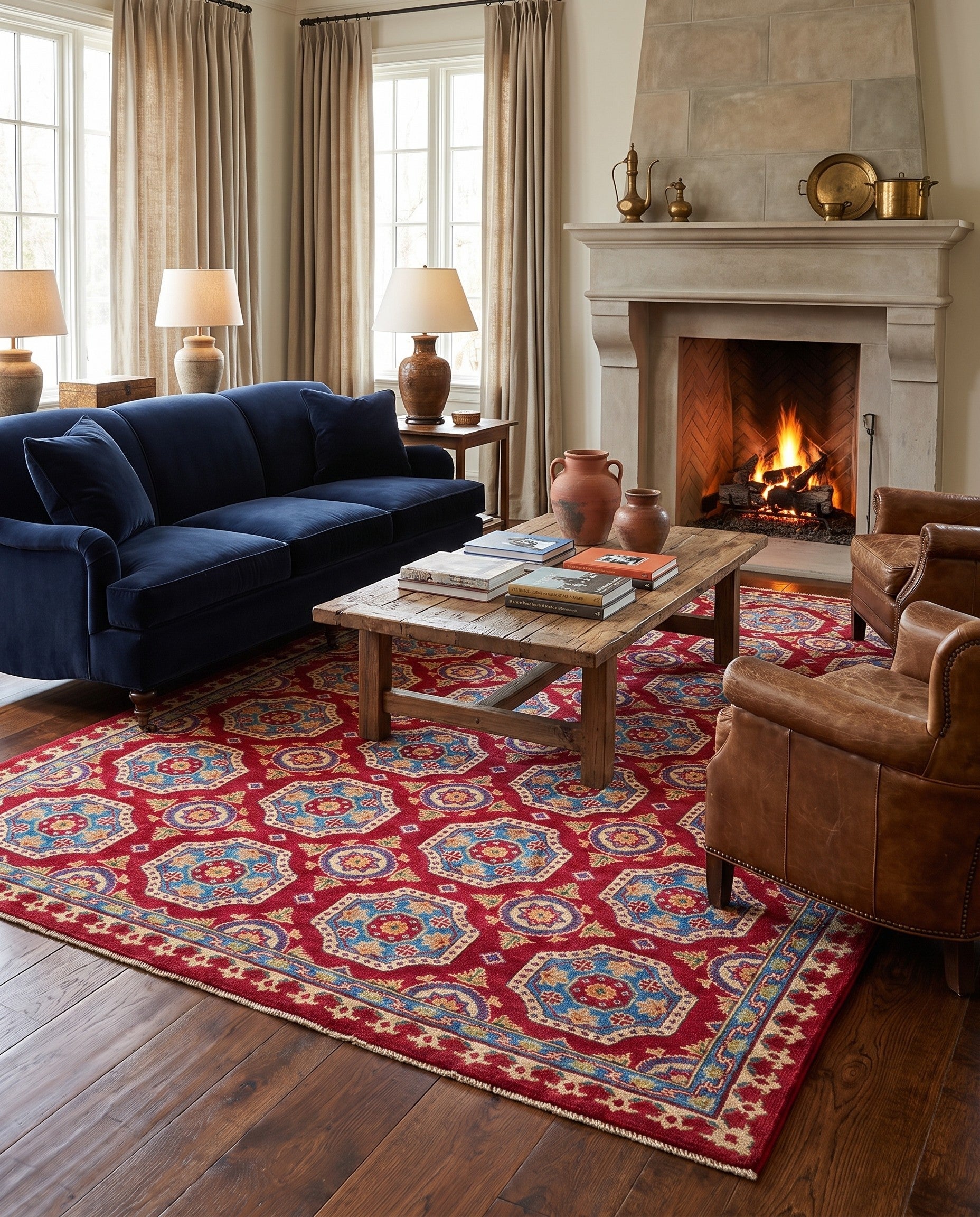 6' 7 x 9' 9 Hand Knotted Kazak Rug