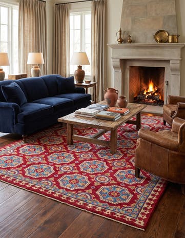 6' 7 x 9' 9 Hand Knotted Kazak Rug