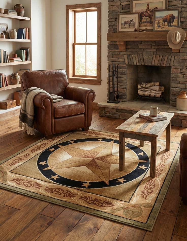 Detail image of 5' 3 x 5' 3 Pioneer Square Rug