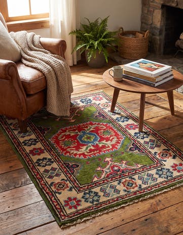 2' 1 x 2' 11 Hand Knotted Kazak Rug