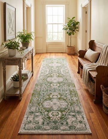 Paste Forest Green Madeline Vintage Runner Rug