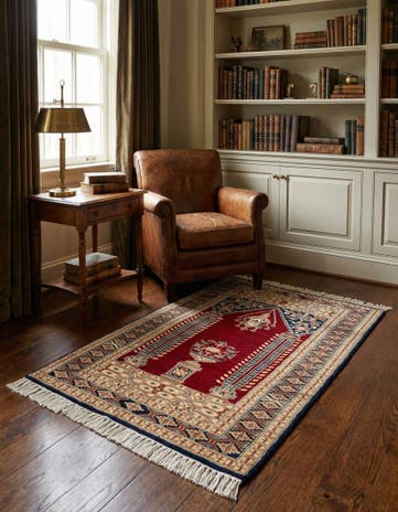2' 7 x 4' 8 Hand Knotted Bokhara Oriental Wool Rug