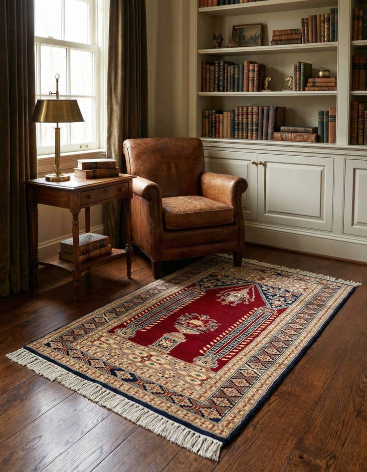 Detail image of 2' 7 x 4' 8 Hand Knotted Bokhara Oriental Wool Rug