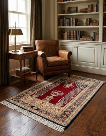 2' 7 x 4' 8 Hand Knotted Bokhara Oriental Wool Rug