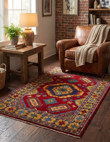 2' 8 x 4' 3 Hand Knotted Kazak Rug