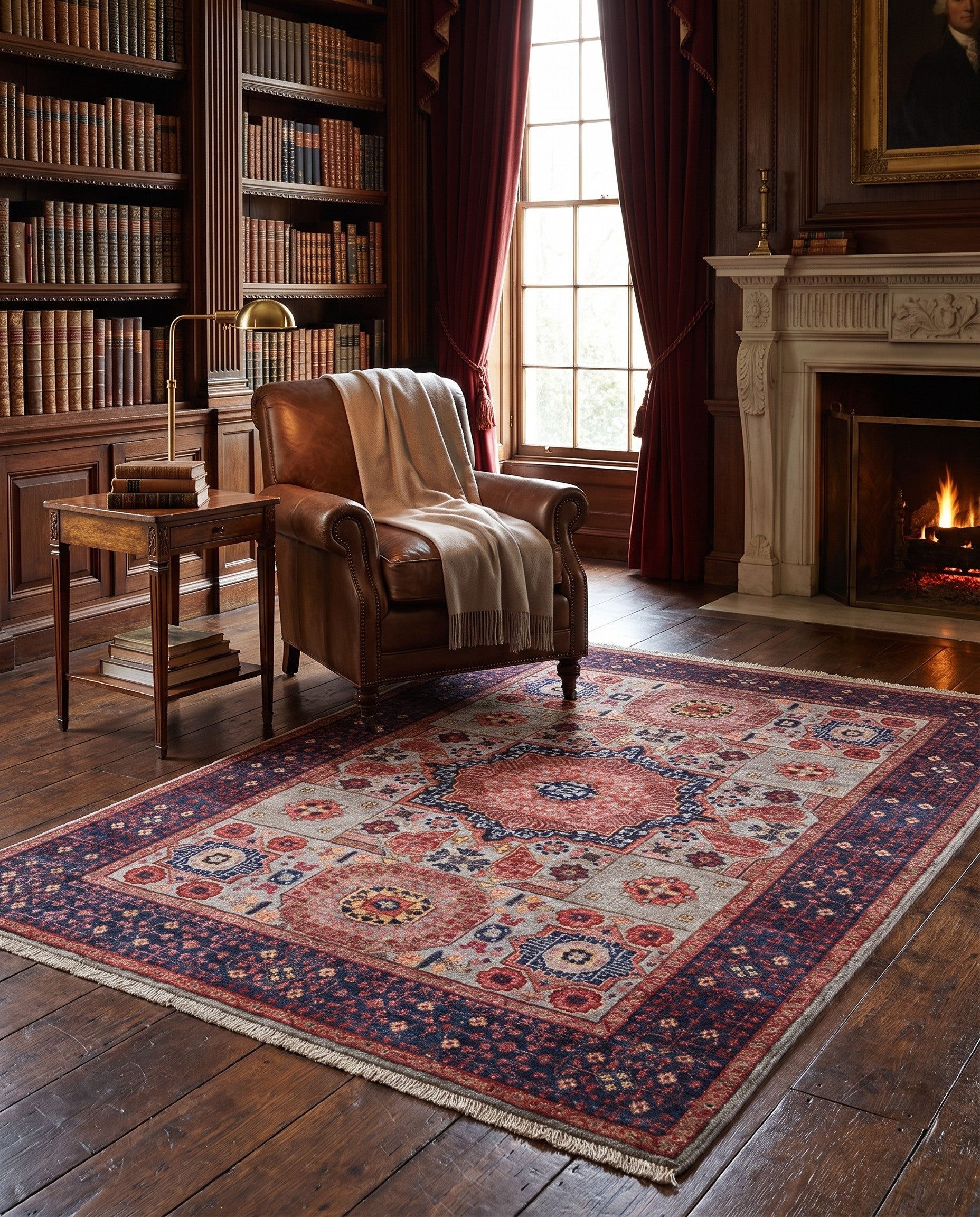 3' 5 x 5' Hand Knotted Mamluk Ziegler Rug