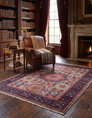 3' 5 x 5' Hand Knotted Mamluk Ziegler Rug