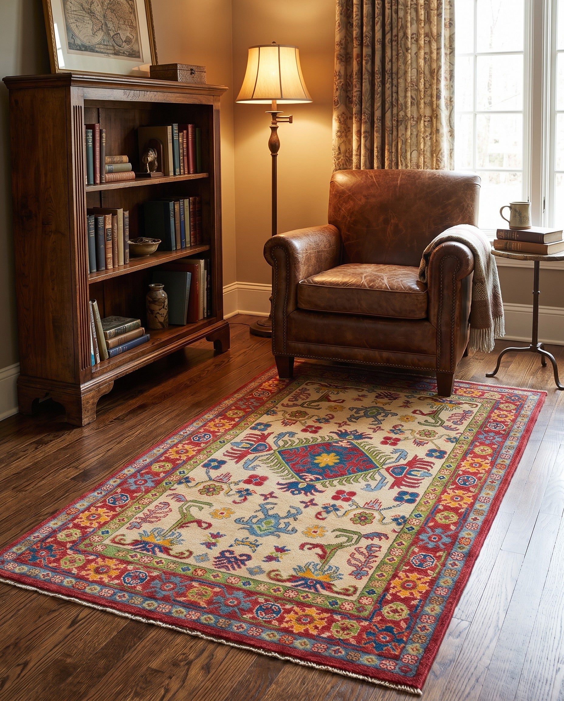 3' 4 x 5' 10 Hand Knotted Kazak Rug
