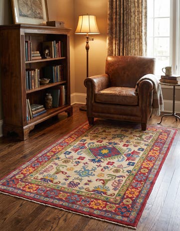 3' 4 x 5' 10 Hand Knotted Kazak Rug