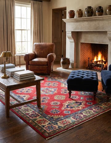 3' 11 x 6' Hand Knotted Kazak Rug