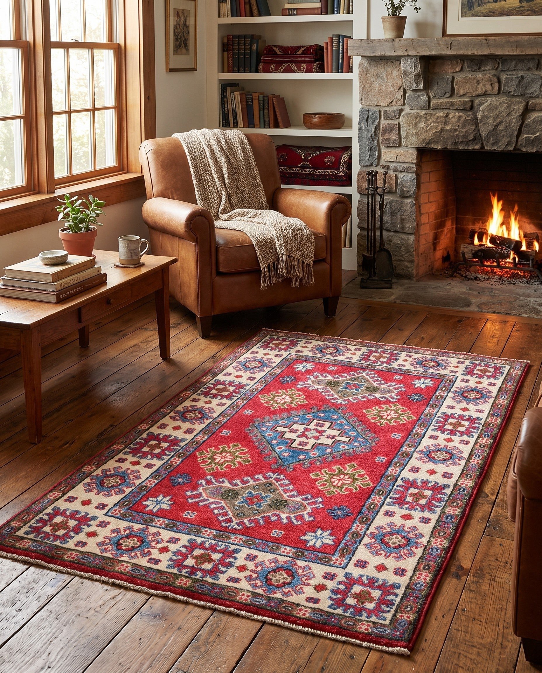2' 8 x 4' 3 Hand Knotted Kazak Rug