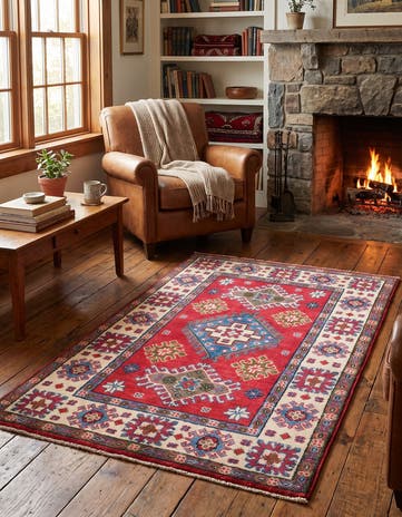 2' 8 x 4' 3 Hand Knotted Kazak Rug
