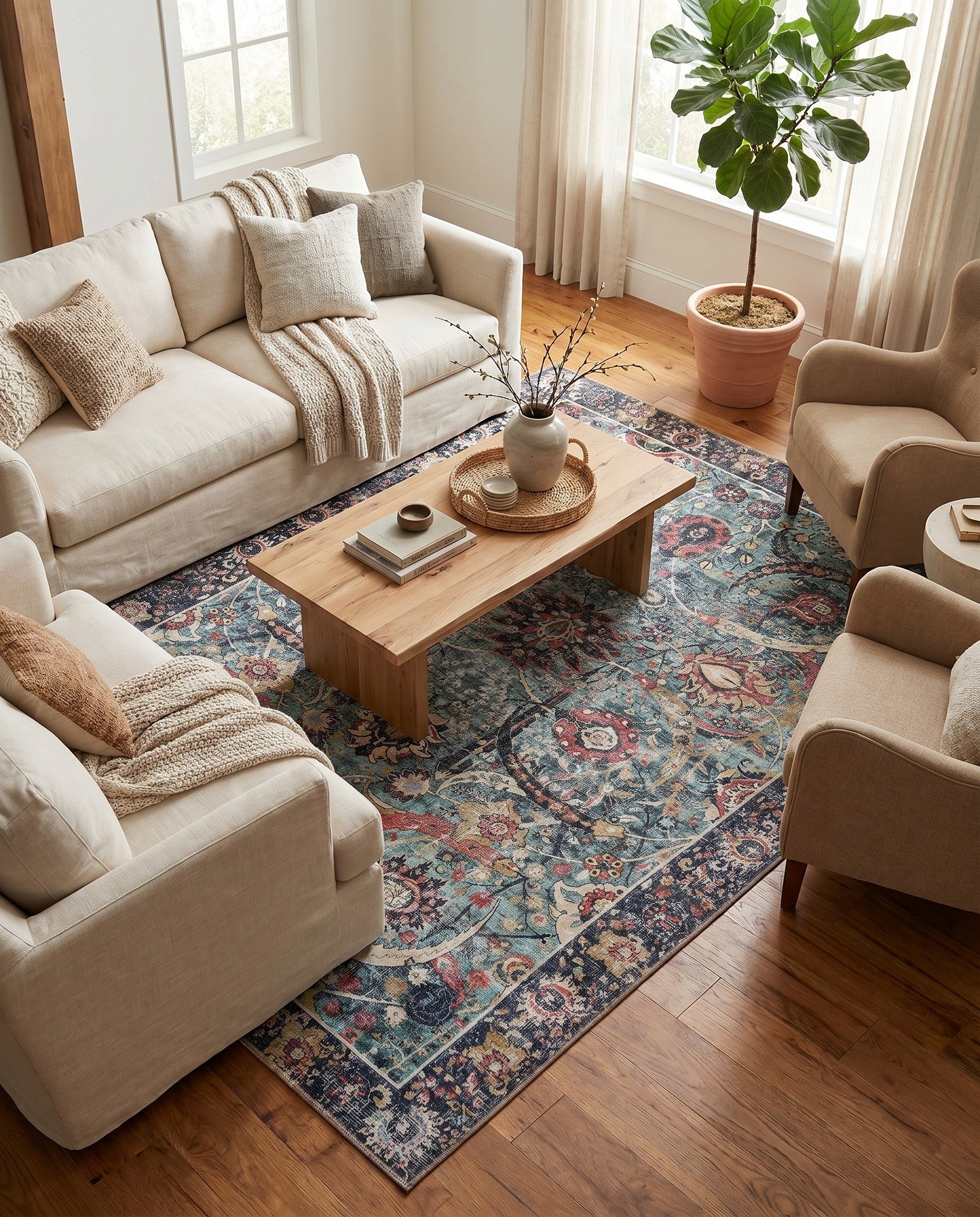 6' 1 x 9' Washable Timeless Rug