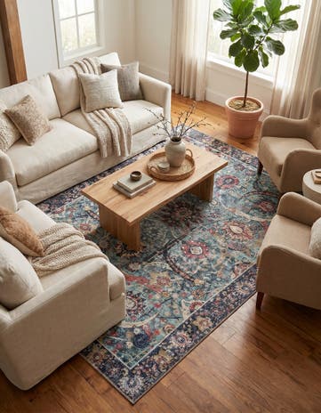6' 1 x 9' Washable Timeless Rug