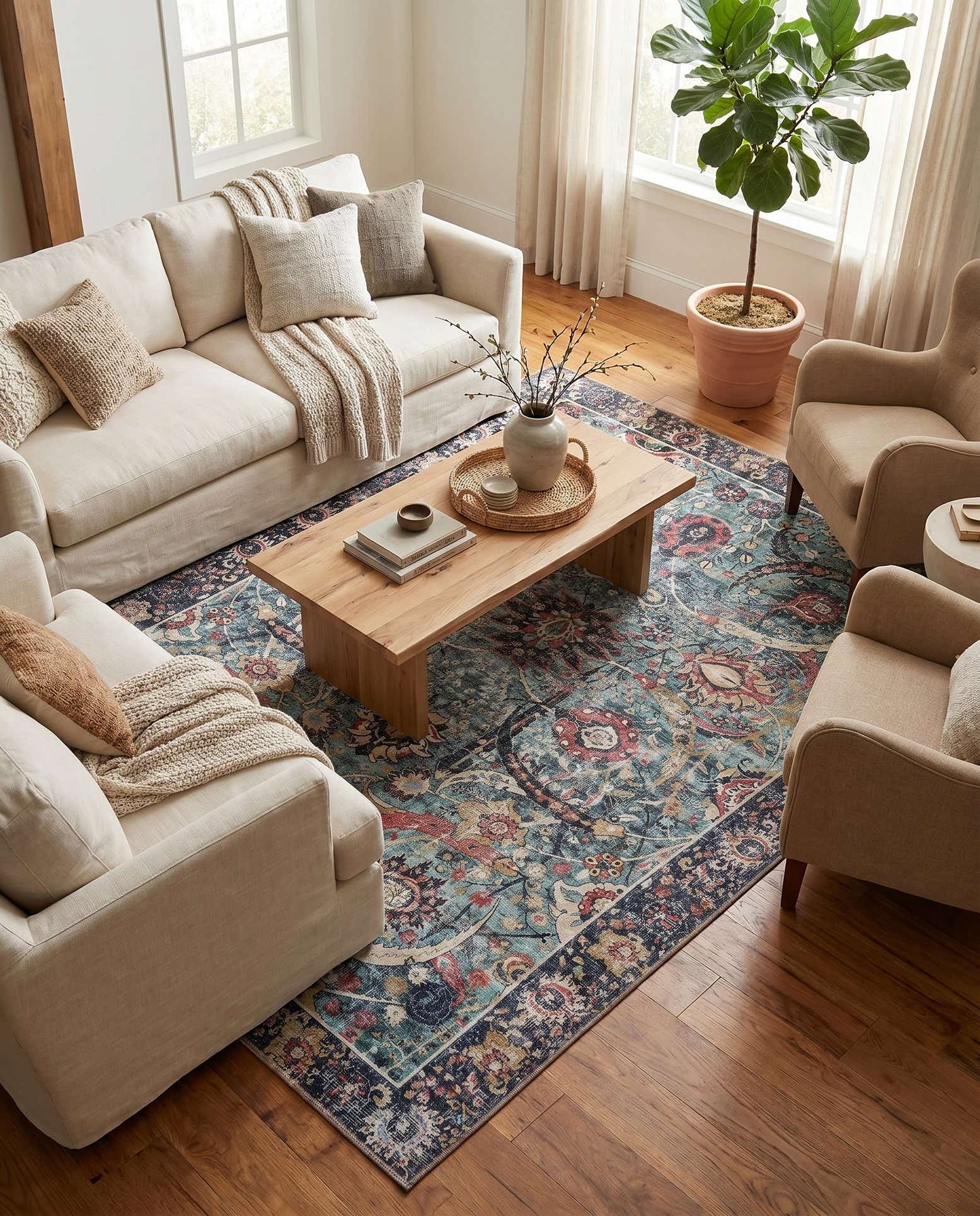 6' 1 x 9' Washable Timeless Rug