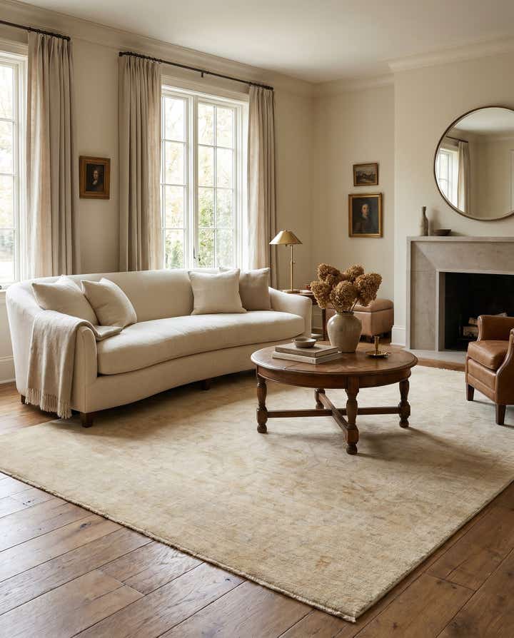 8' 1 x 9' 9 Hand Knotted Oushak Wool Rug
