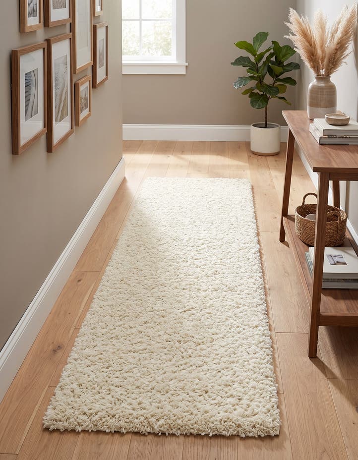2' x 6' 5 Solid Shag Runner Rug