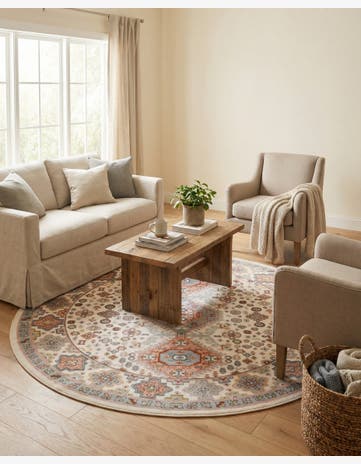 7' 10 x 7' 10 Kamala Washable Round Rug