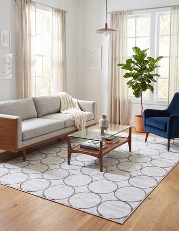 White Lattice Trellis Rug