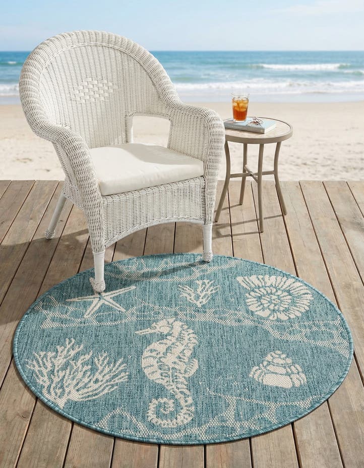 3' x 3' Easy-Clean Coastal Indoor / Outdoo...