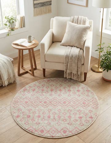 3' 3 x 3' 3 Moroccan Trellis Round Rug
