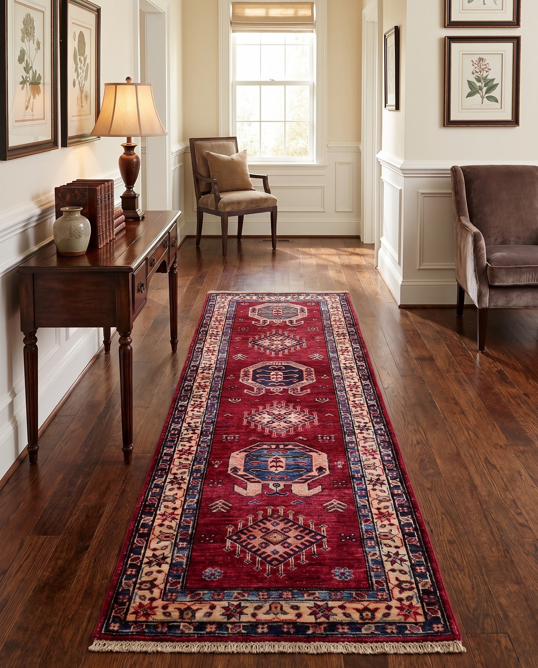 2' 6 x 6' 9 Hand Knotted Kazak Runner Rug