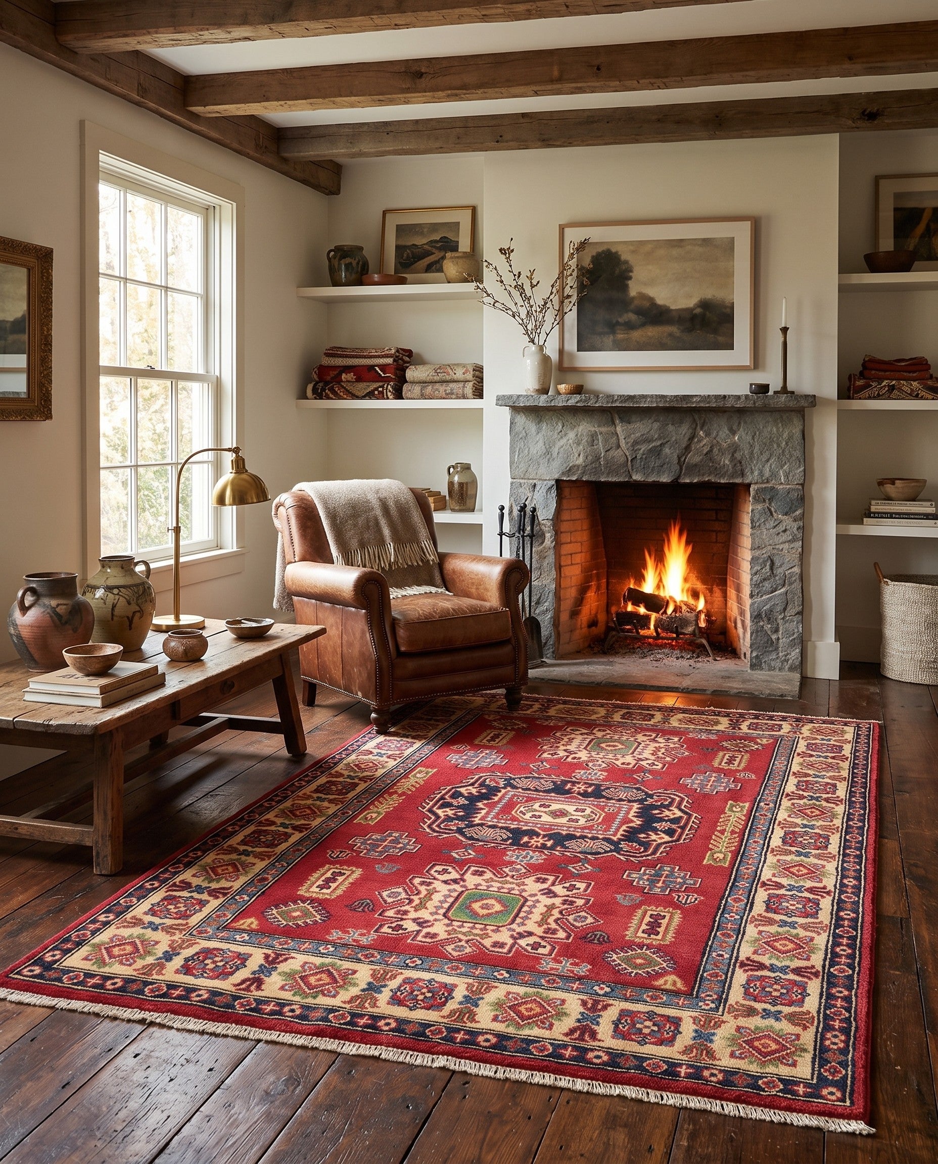 3' 11 x 6' 2 Hand Knotted Kazak Rug
