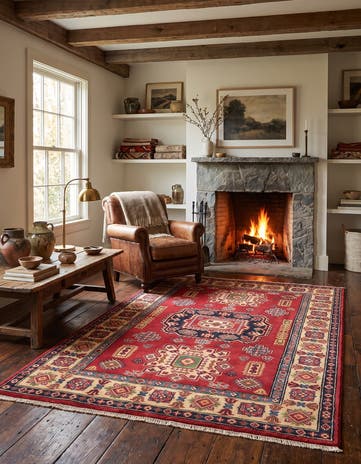 3' 11 x 6' 2 Hand Knotted Kazak Rug