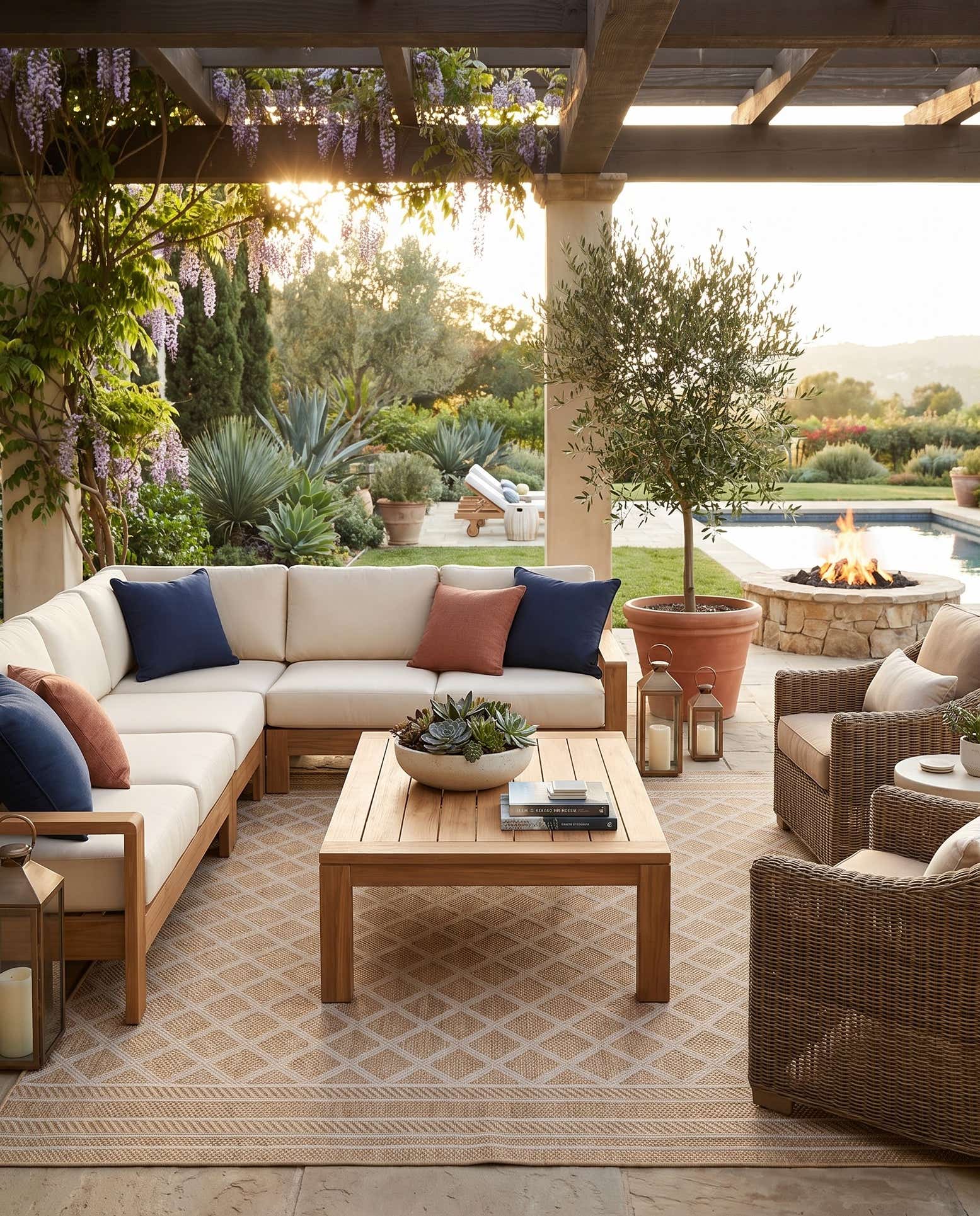 7' 10 x 7' 10 Easy-Clean Lattice Indoor / Outdoor Square Rug