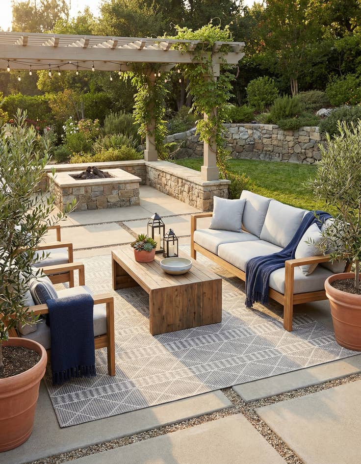 Detail image of 7' 10 x 10'  Washable Trellis Indoor / Outdoor Rug