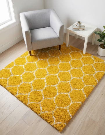 4' x 4' Lattice Shag Square Rug