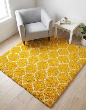 4' x 4' Lattice Shag Square Rug
