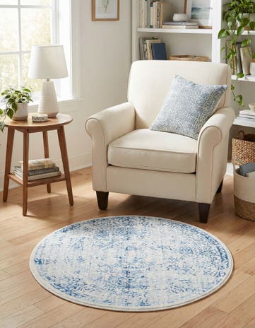 Light Blue Williamsburg Round Rug