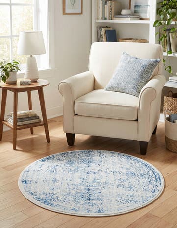 Light Blue Williamsburg Round Rug