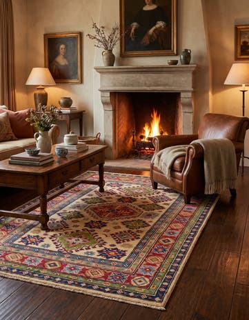 3' 11 x 5' 10 Hand Knotted Kazak Rug