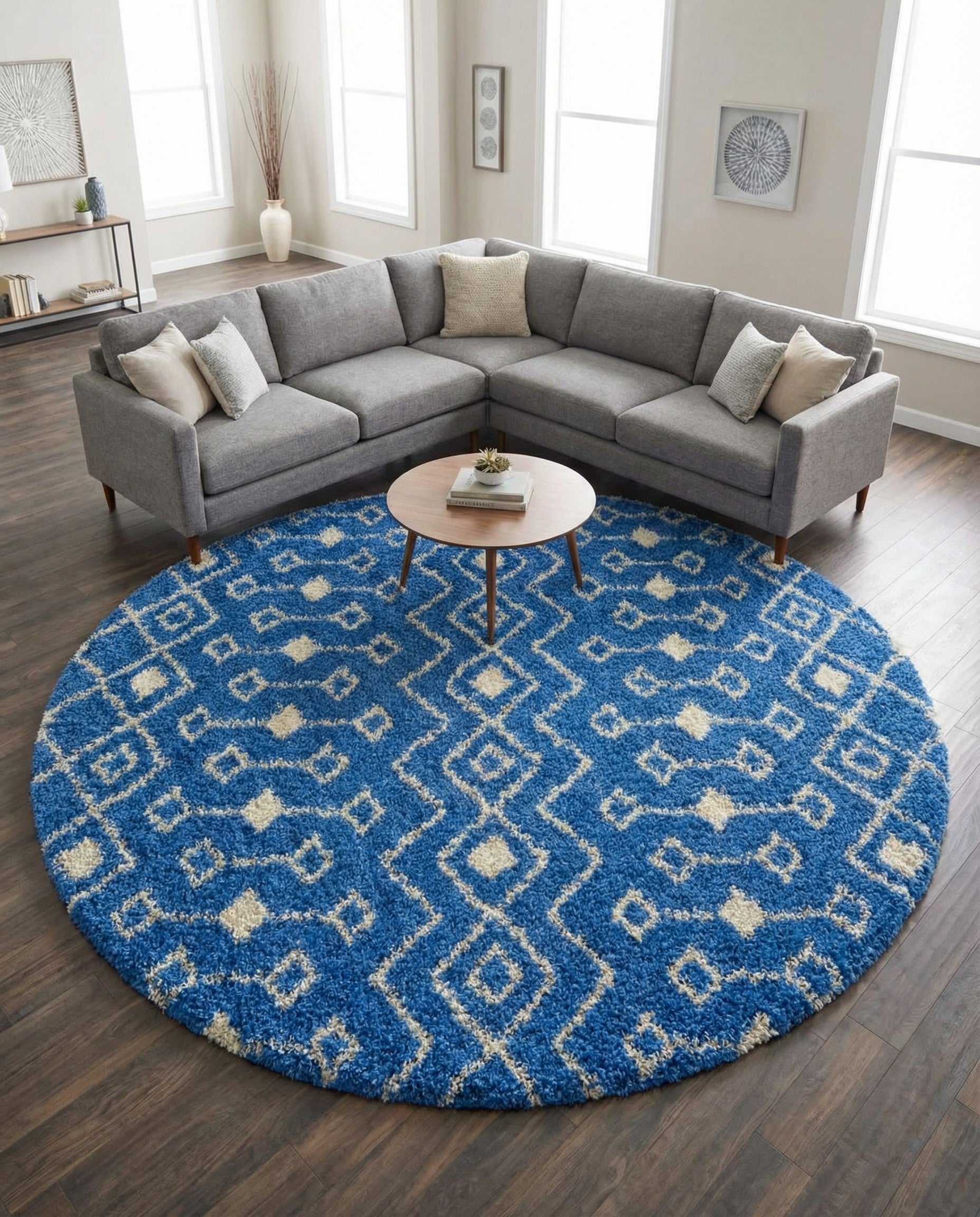 10' x 10' Moroccan Trellis Shag Round Rug
