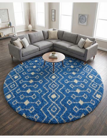10' x 10' Moroccan Trellis Shag Round Rug